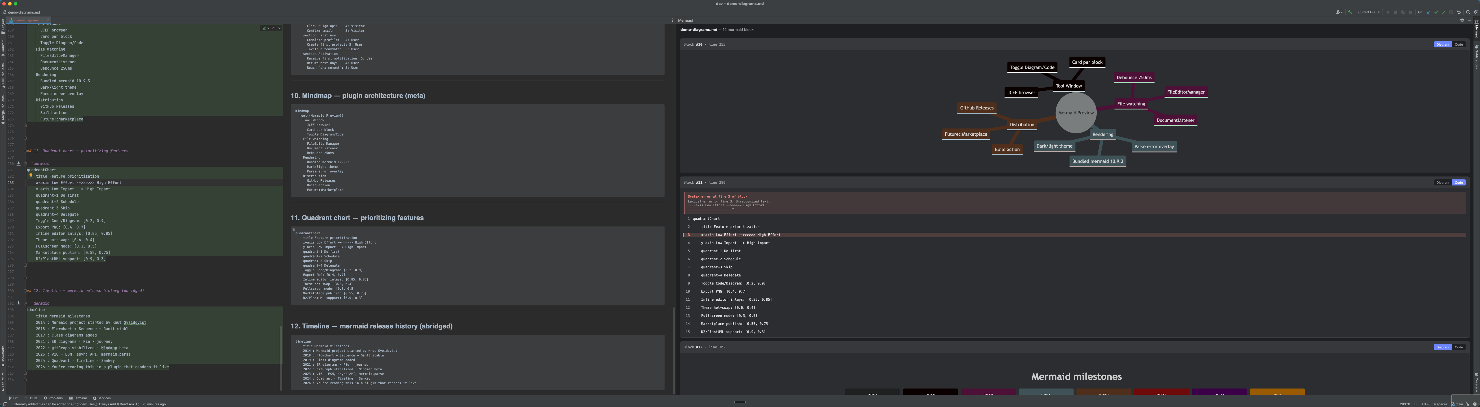 Error overlay — invalid syntax shown inline